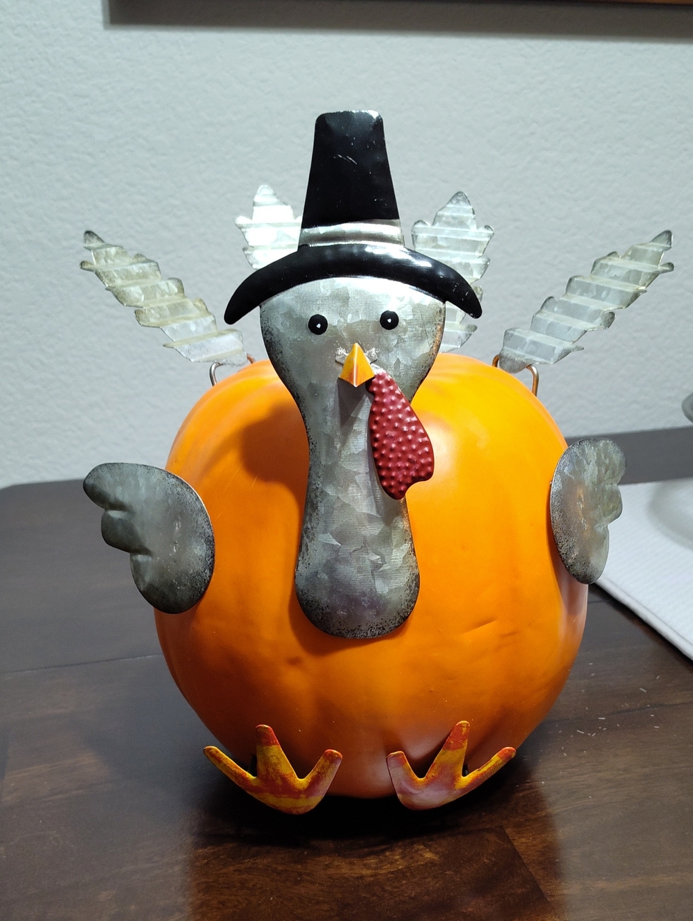 Galvanized Metal Thanksgiving Turkey Decor (9 piece kit)